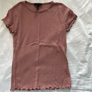 Forever 21 Pink Fitted Ribbed Short Sleeve T-Shirt